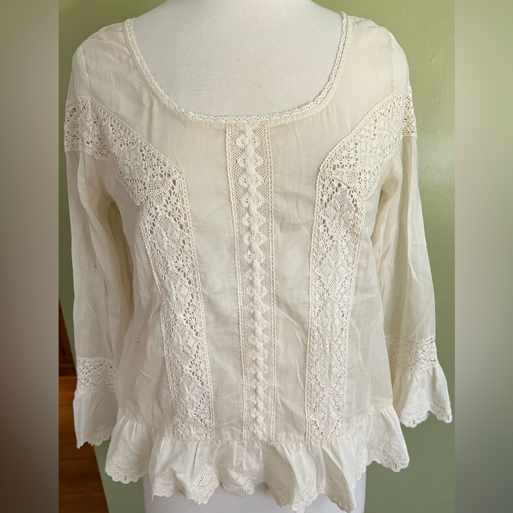 Free People cotton lace blouse.